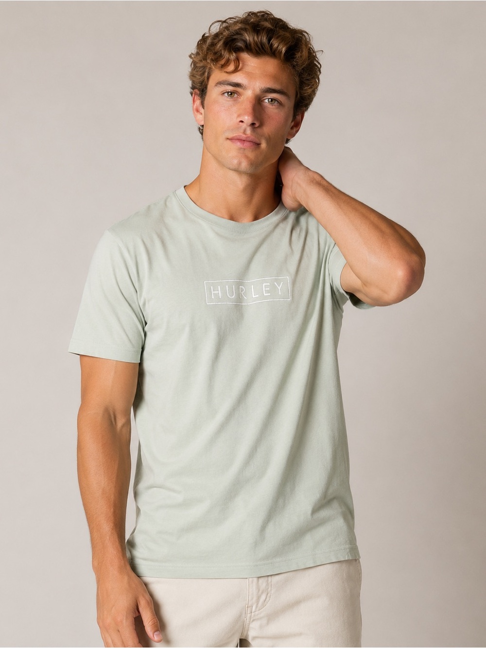 Hurley Men's Light Green Short Sleeve T-Shirt M